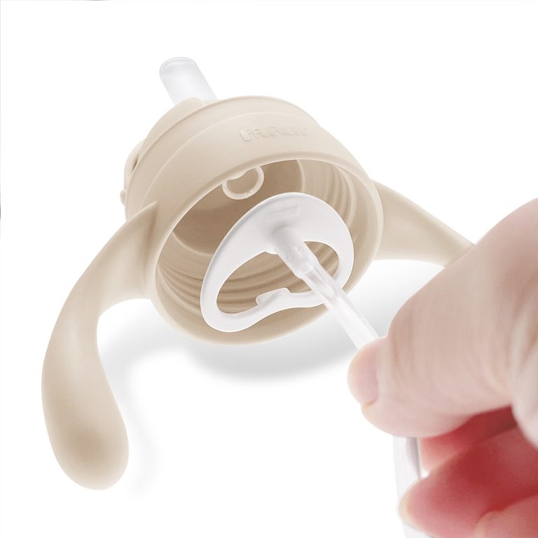 Straw Slider Handle Set Coral Cream 1pc Wide Neck